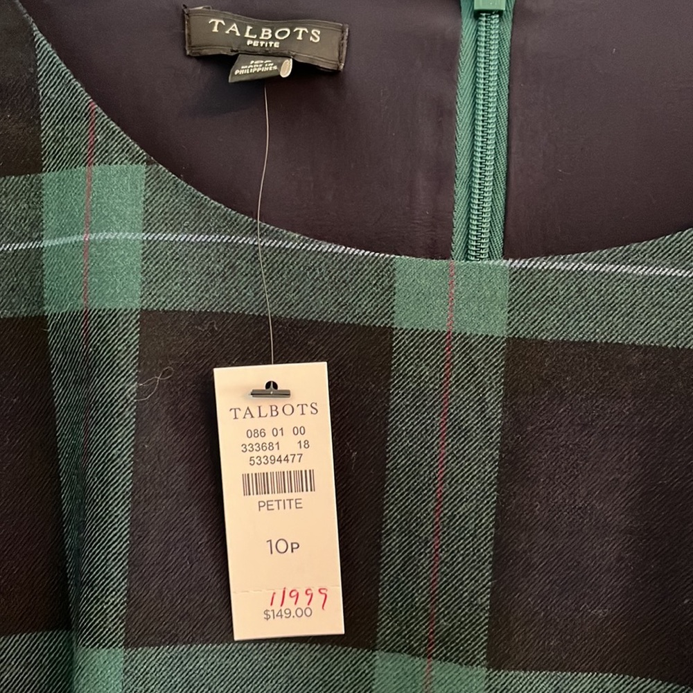 Talbots Green & Blue “Preppy” Dress - Picture 2 of 4